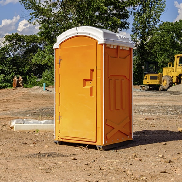 how often are the portable restrooms cleaned and serviced during a rental period in Rodman